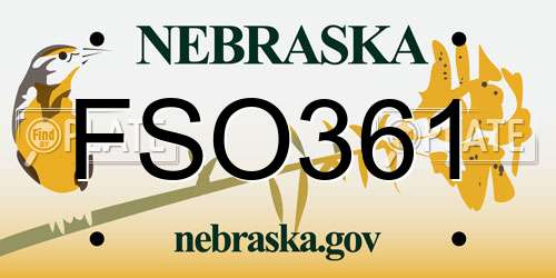 FSO361 Nebraska License Plate