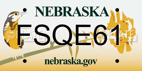 FSQE61 Nebraska License Plate