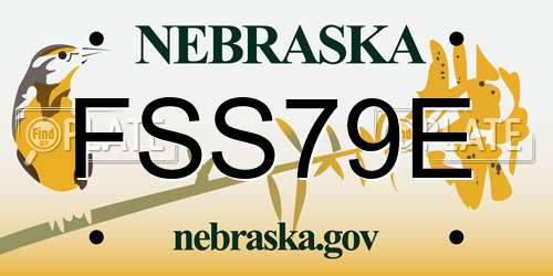 FSS79E Nebraska License Plate
