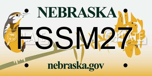 FSSM27 Nebraska License Plate