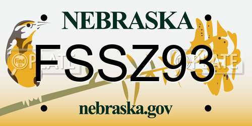 FSSZ93 Nebraska License Plate