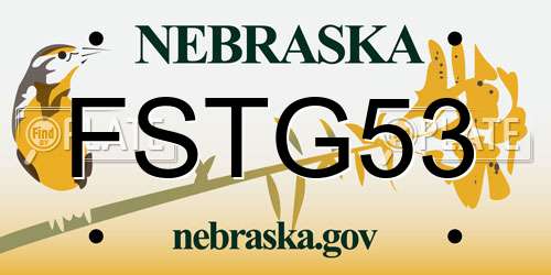 FSTG53 Nebraska License Plate