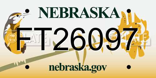 FT26097 Nebraska License Plate