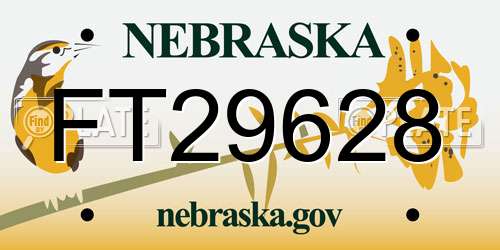 FT29628 Nebraska License Plate