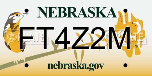 FT4Z2M Nebraska License Plate