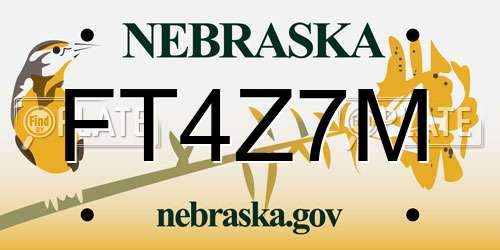 FT4Z7M Nebraska License Plate
