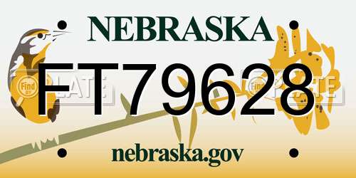FT79628 Nebraska License Plate