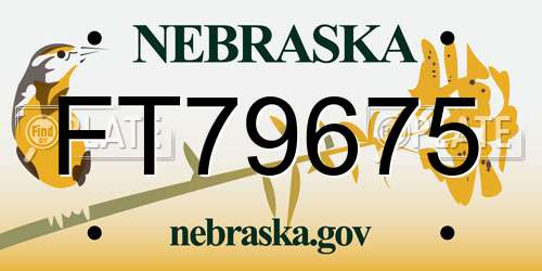 FT79675 Nebraska License Plate