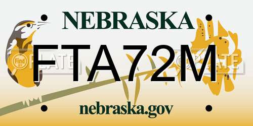 FTA72M Nebraska License Plate