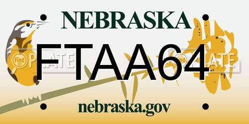 FTAA64 Nebraska License Plate