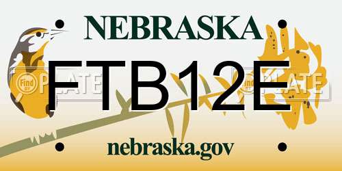 FTB12E Nebraska License Plate