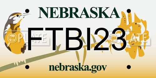 FTBI23 Nebraska License Plate