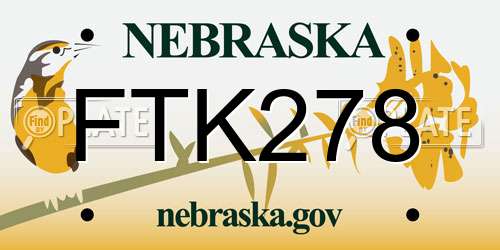FTK278 Nebraska License Plate