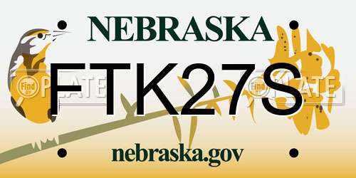 FTK27S Nebraska License Plate
