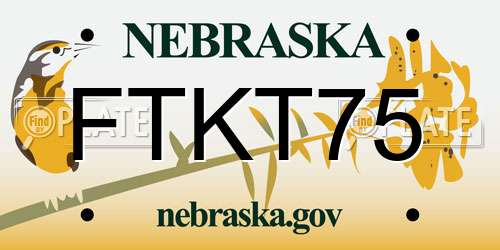 FTKT75 Nebraska License Plate
