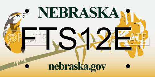 FTS12E Nebraska License Plate
