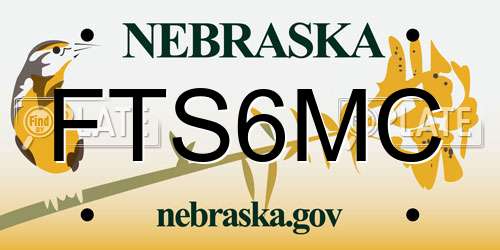 FTS6MC Nebraska License Plate