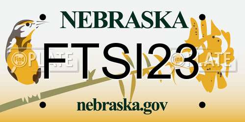 FTSI23 Nebraska License Plate