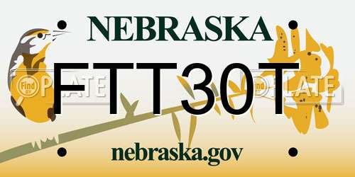 FTT30T Nebraska License Plate