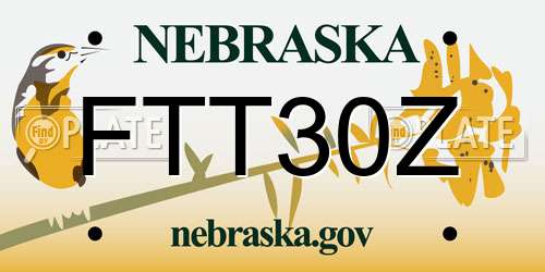 FTT30Z Nebraska License Plate