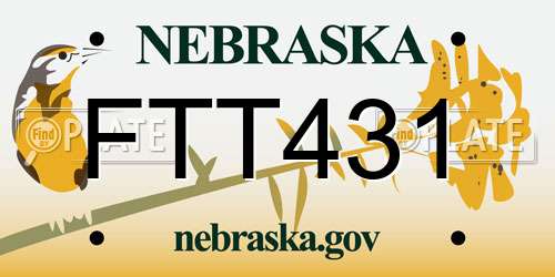 FTT431 Nebraska License Plate