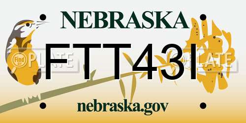 FTT43I Nebraska License Plate
