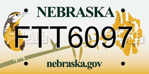 FTT6097 Nebraska License Plate