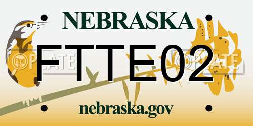 FTTE02 Nebraska License Plate