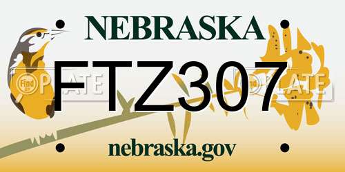 FTZ307 Nebraska License Plate