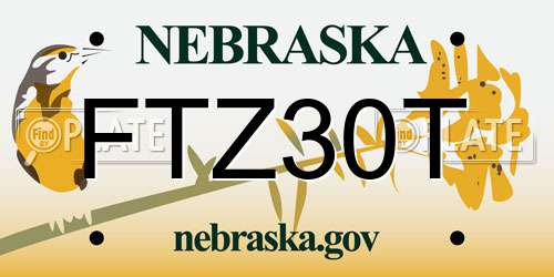 FTZ30T Nebraska License Plate