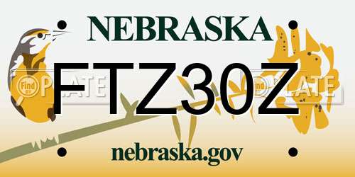 FTZ30Z Nebraska License Plate