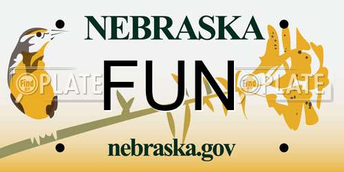 FUN Nebraska License Plate
