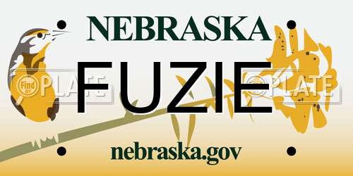 FUZIE Nebraska License Plate