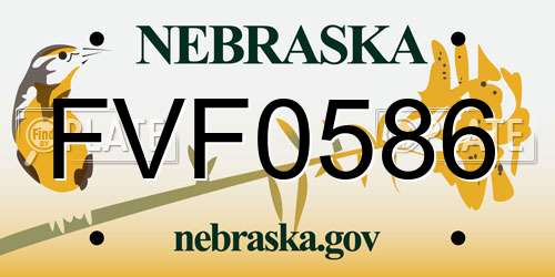 FVF0586 Nebraska License Plate