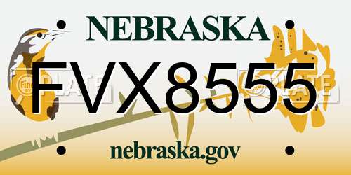 FVX8555 Nebraska License Plate