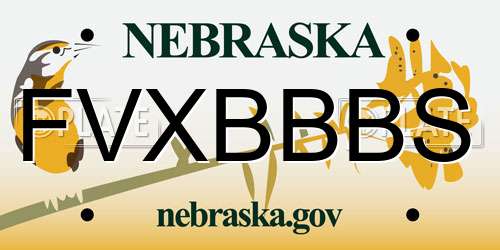 FVXBBBS Nebraska License Plate