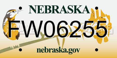 FW06255 Nebraska License Plate