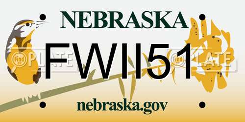 FWII51 Nebraska License Plate