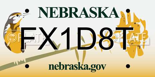 FX1D8T Nebraska License Plate