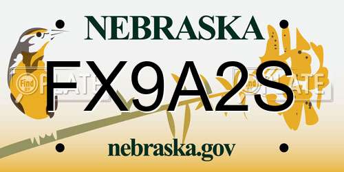 FX9A2S Nebraska License Plate