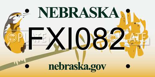 FXI082 Nebraska License Plate