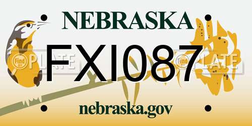 FXI087 Nebraska License Plate