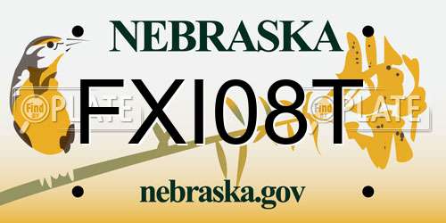 FXI08T Nebraska License Plate