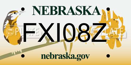 FXI08Z Nebraska License Plate