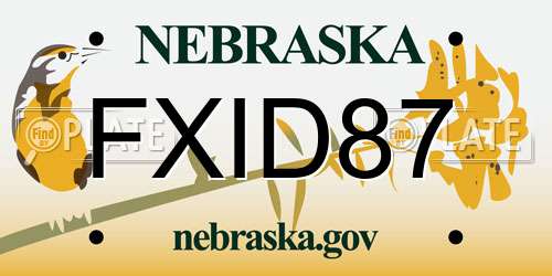 FXID87 Nebraska License Plate