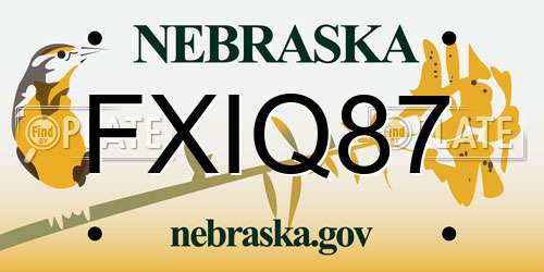 FXIQ87 Nebraska License Plate