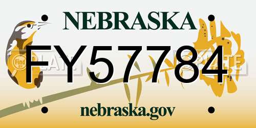 FY57784 Nebraska License Plate