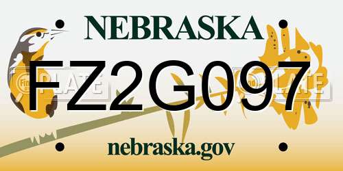 FZ2G097 Nebraska License Plate