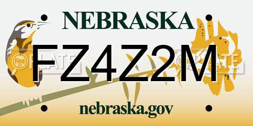 FZ4Z2M Nebraska License Plate