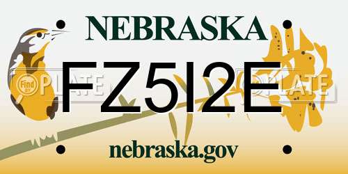 FZ5I2E Nebraska License Plate